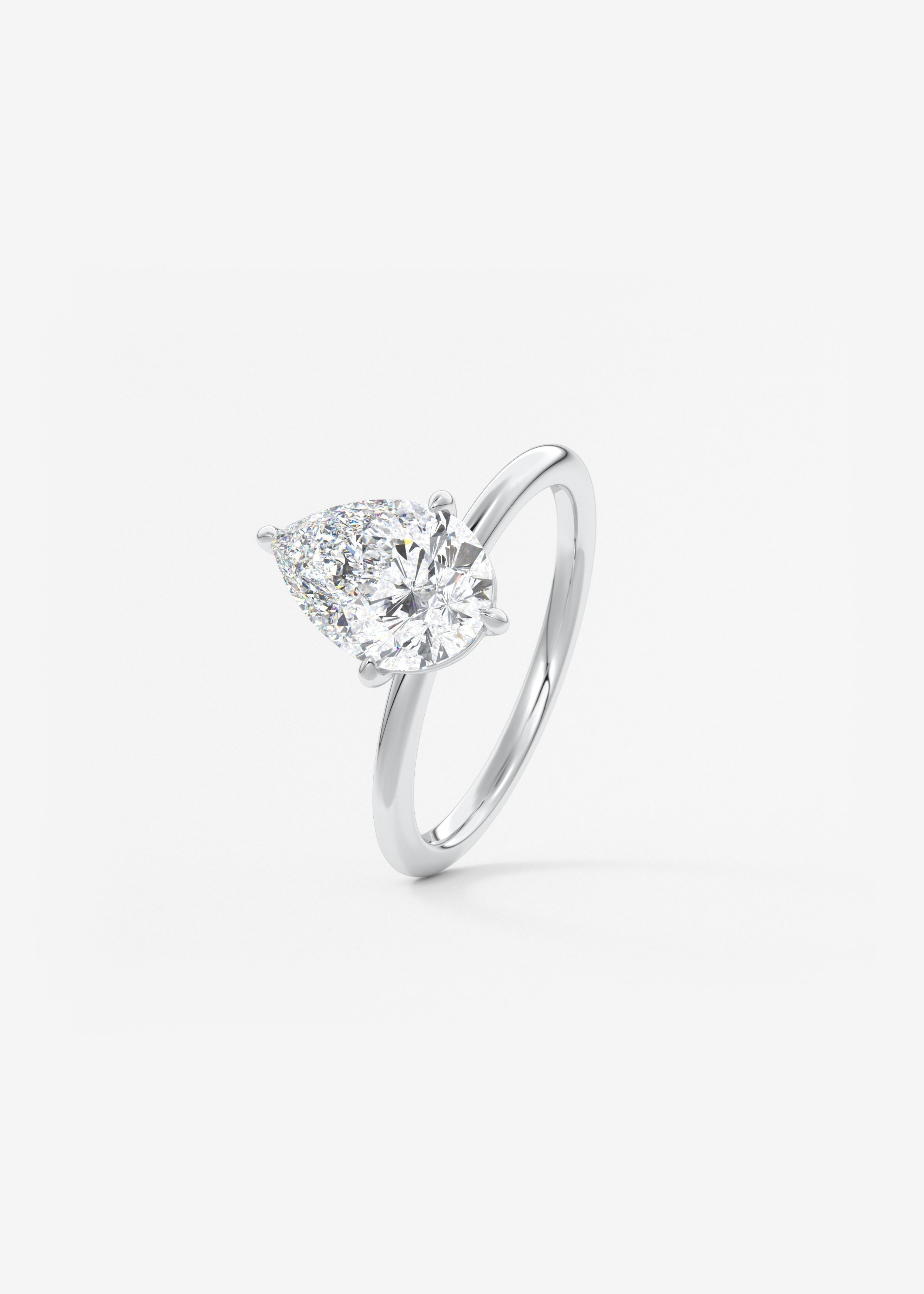 Pear Solitaire Lab Grown Diamond Engagement Ring