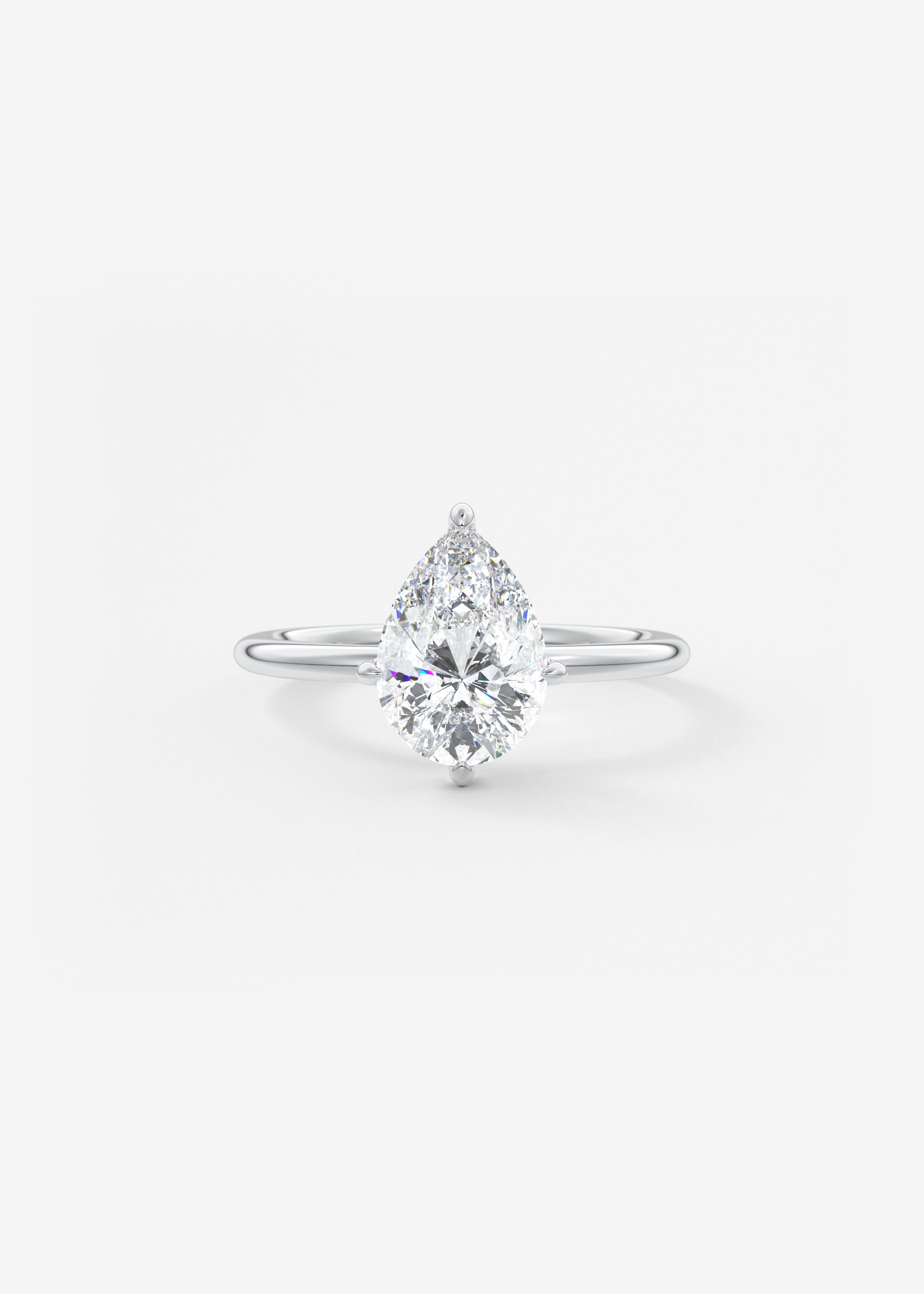 Pear Solitaire Lab Grown Diamond Engagement Ring