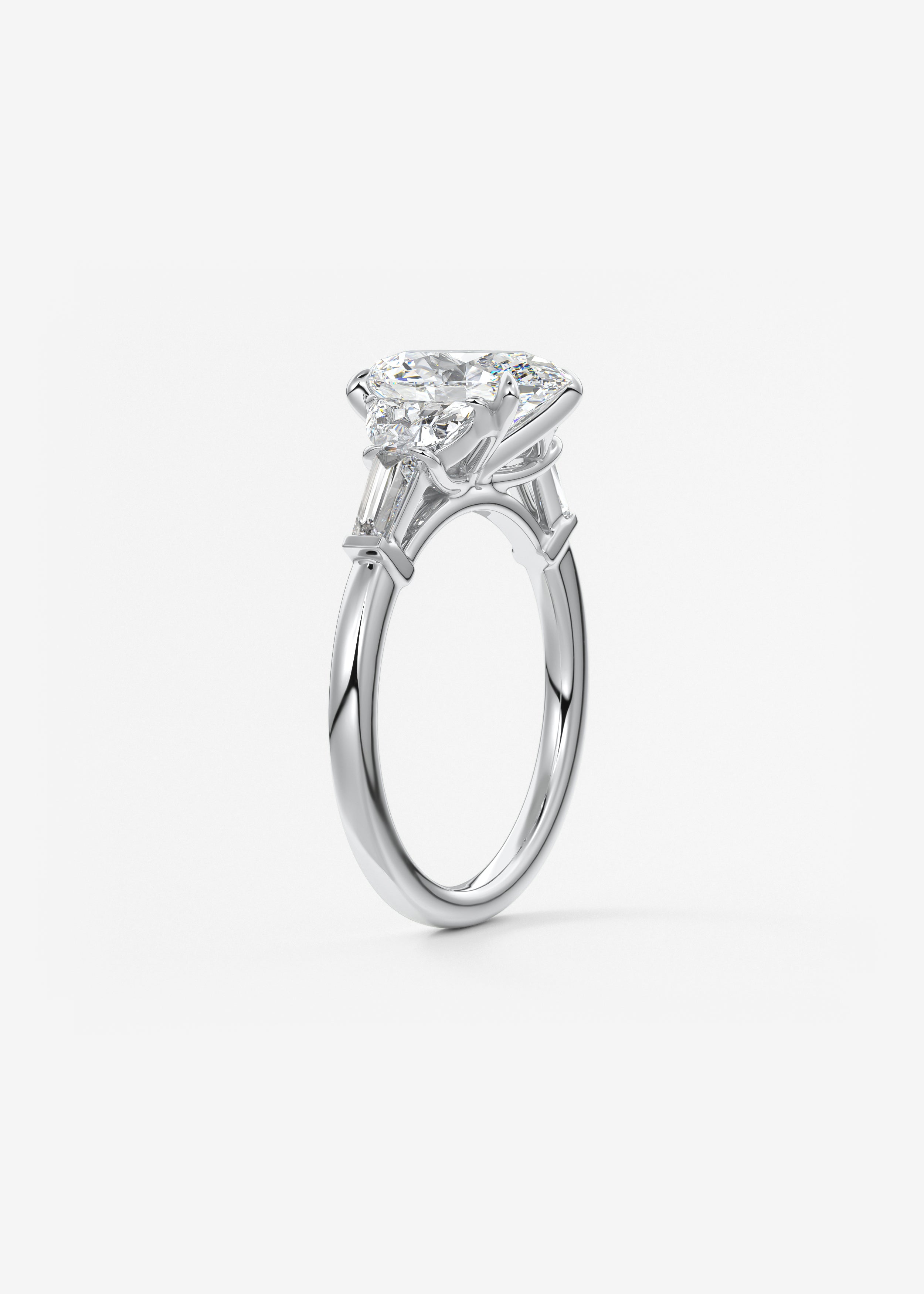 Oval Cluster Lab Grown Diamond Engagement Ring