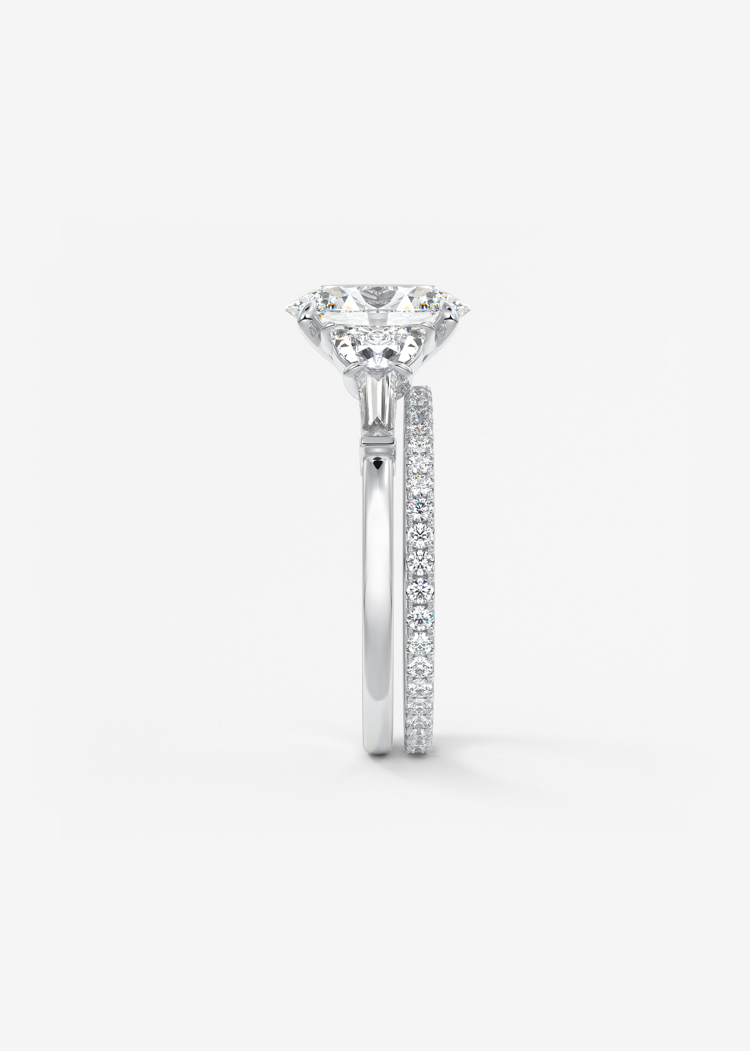 Oval Cluster Lab Grown Diamond Engagement Ring