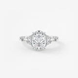 Oval Cluster Lab Grown Diamond Engagement Ring
