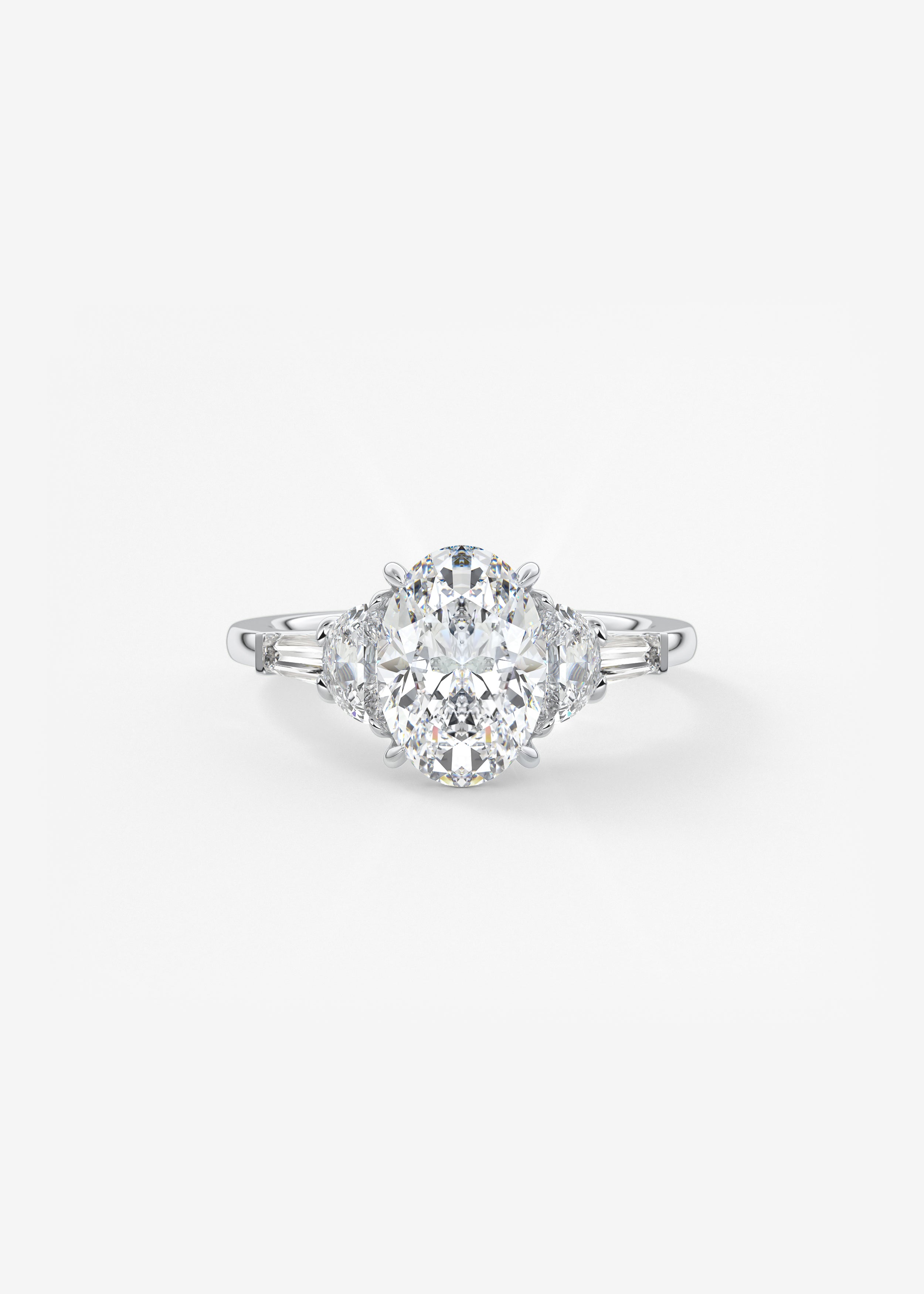 Oval Cluster Lab Grown Diamond Engagement Ring