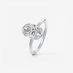 Oval Half Bezel Lab Grown Diamond Engagement Ring