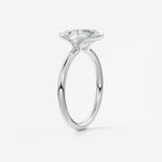 Oval Half Bezel Lab Grown Diamond Engagement Ring