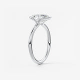 Oval Half Bezel Lab Grown Diamond Engagement Ring