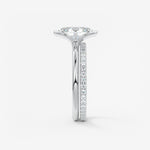 Oval Half Bezel Lab Grown Diamond Engagement Ring