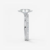 Oval Half Bezel Lab Grown Diamond Engagement Ring
