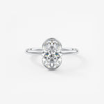 Oval Half Bezel Lab Grown Diamond Engagement Ring