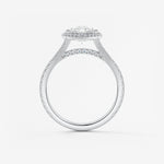 Pear Halo & Pave , Split Shank Lab Grown Diamond Engagement Ring