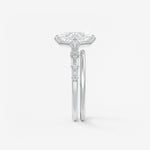 Princess East West Dainty Pave Lab Grown Diamond Engagement Ring