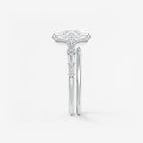 Princess East West Dainty Pave Lab Grown Diamond Engagement Ring