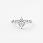 Princess East West Dainty Pave Lab Grown Diamond Engagement Ring