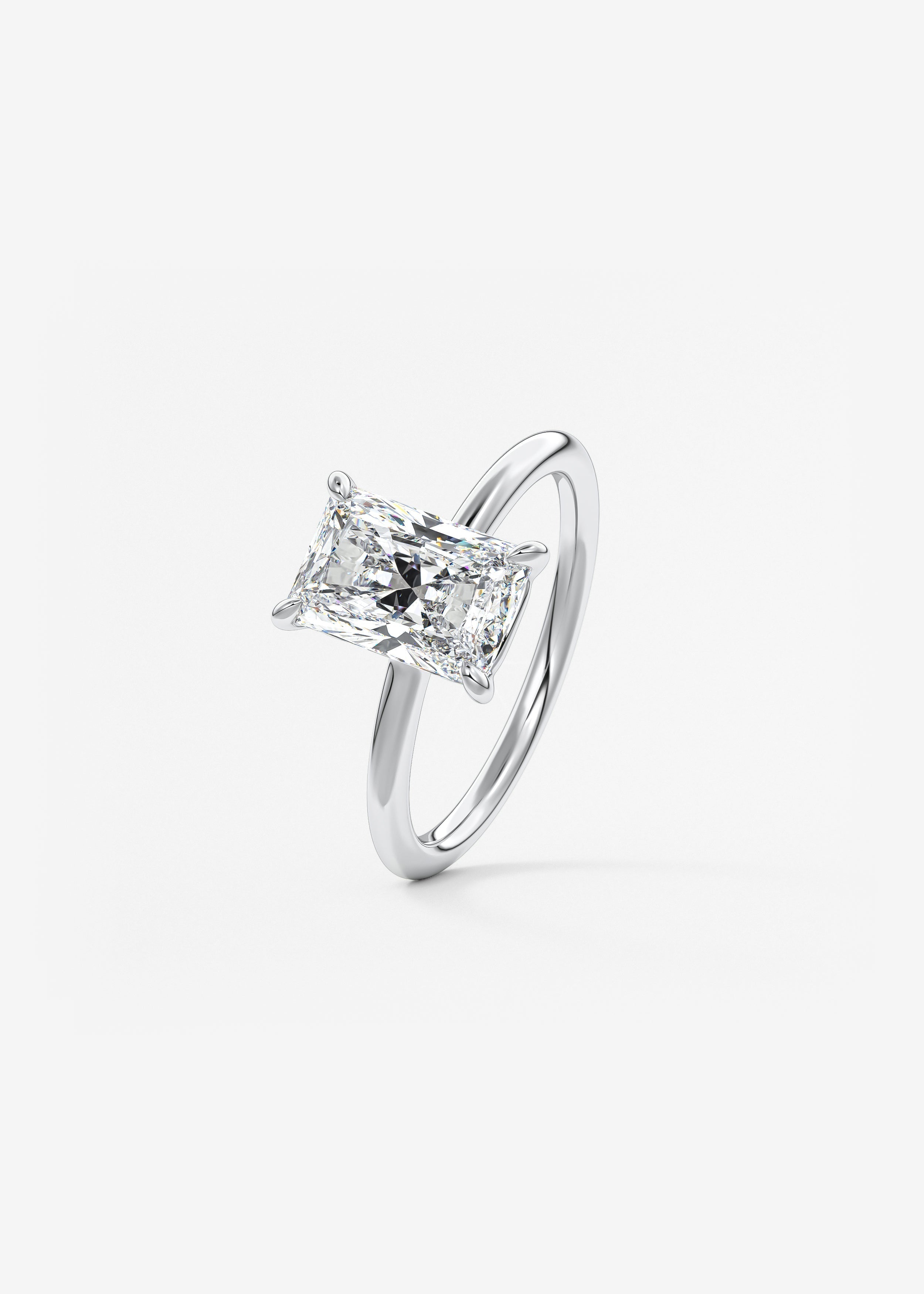 Radiant Hidden Halo Lab Grown Diamond Engagement Ring