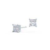 1.50 TCW Princess Shape Moissanite Stud Earrings in Gold 3