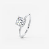 Cushion Hidden Halo Lab Grown Diamond Engagement Ring