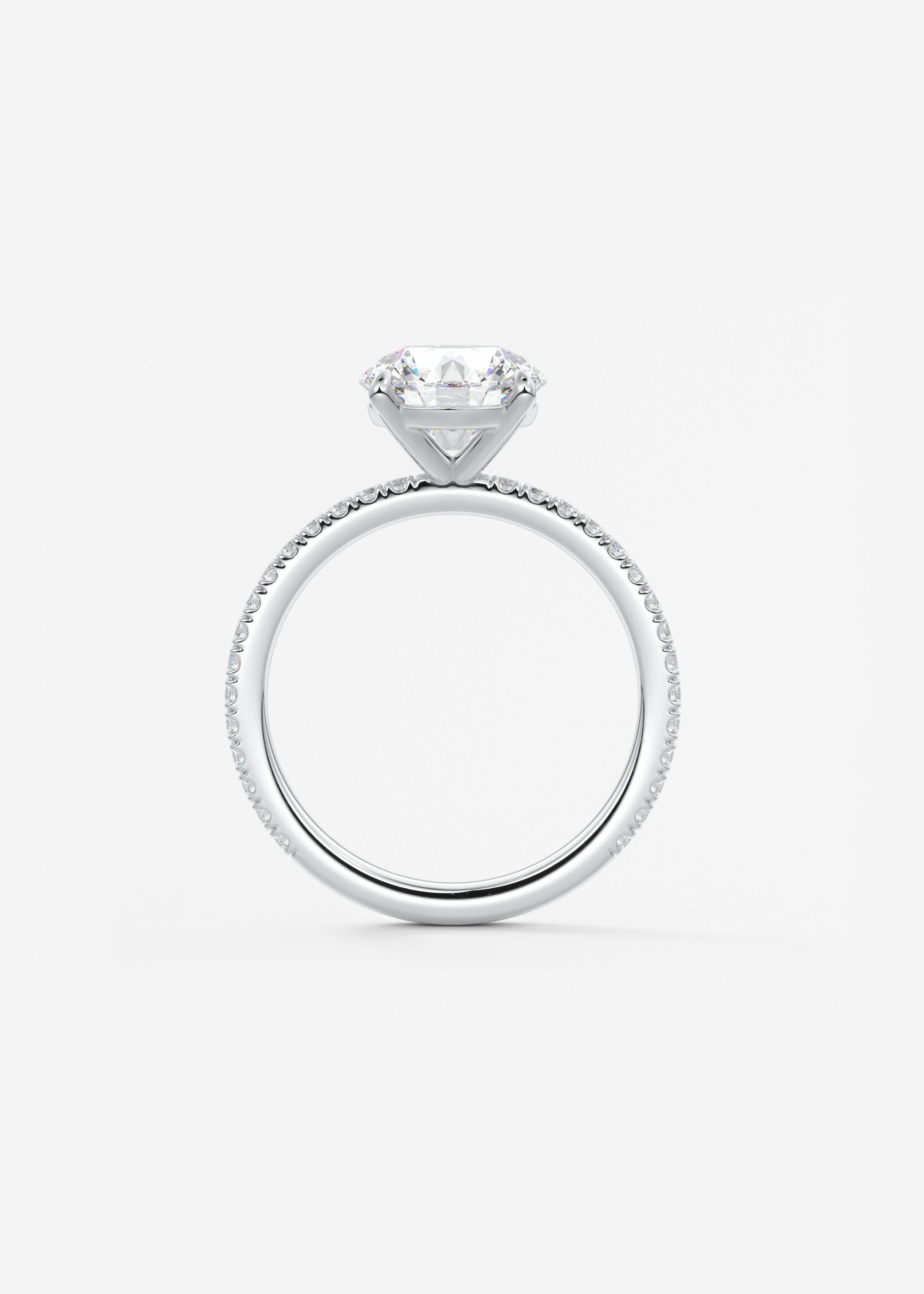 Round Pave Lab Grown Diamond Engagement Ring