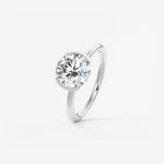 Round Half Bezel Lab Grown Diamond Engagement Ring