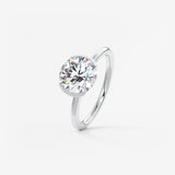 Round Half Bezel Lab Grown Diamond Engagement Ring
