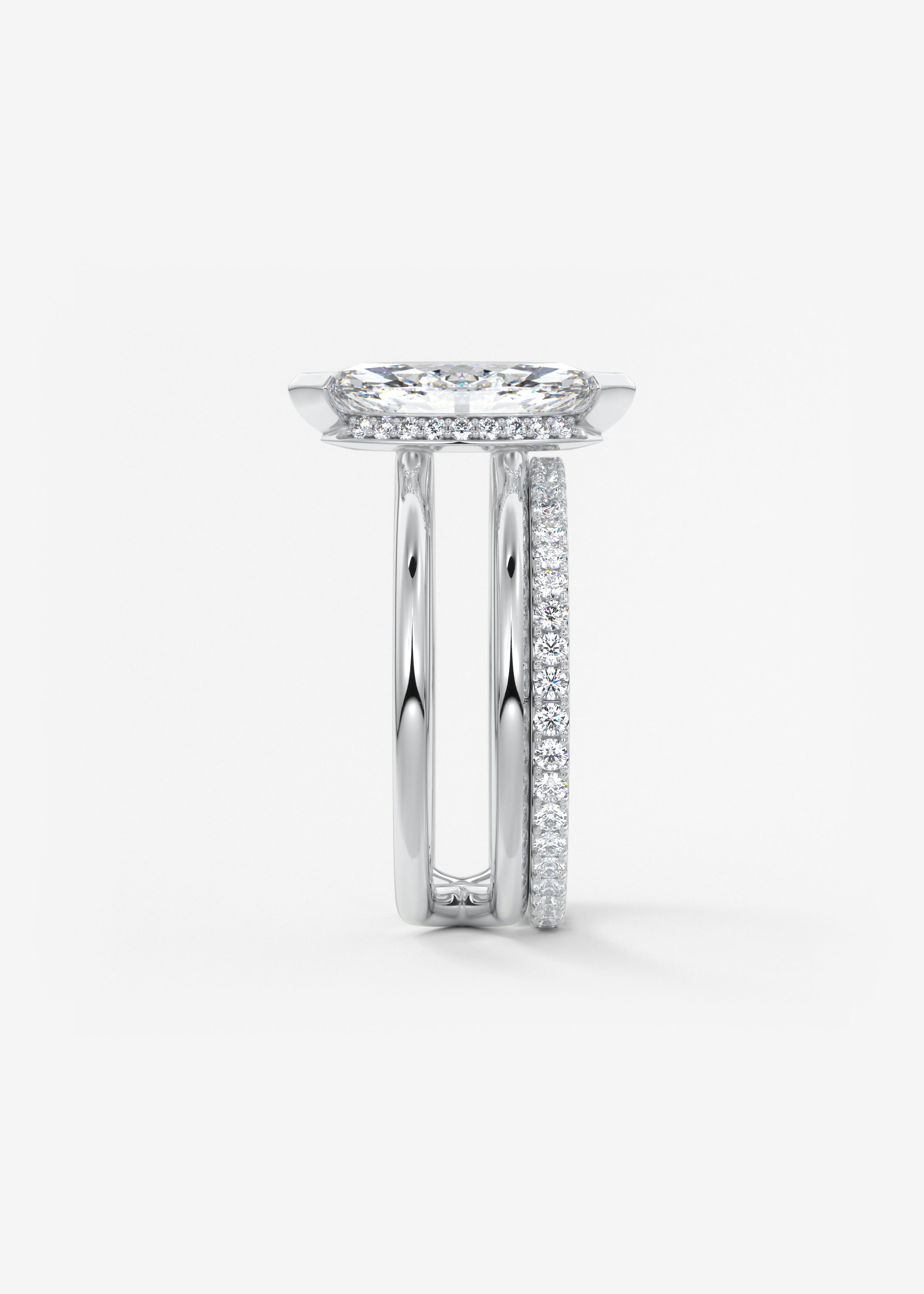 Marquise Cathedral Lab Grown Diamond Engagement Ring