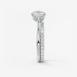 Cushion Cathedral Lab Grown Diamond Engagement Ring