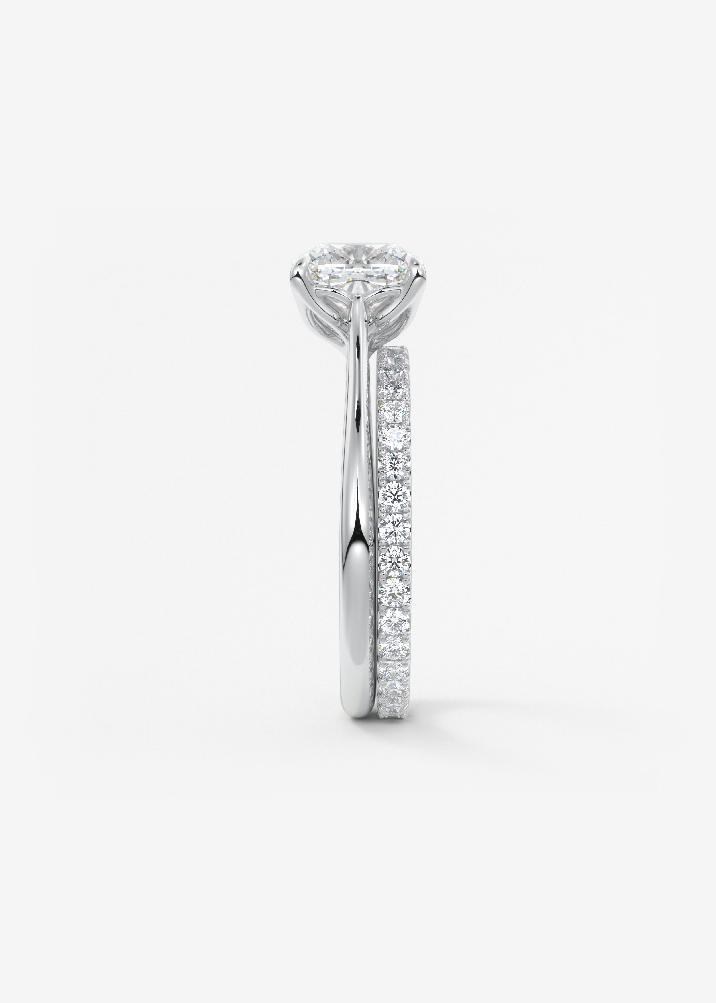 Cushion Cathedral Lab Grown Diamond Engagement Ring