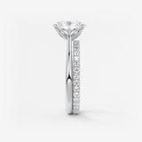 Oval Cathedral Lab Grown Diamond Engagement Ring