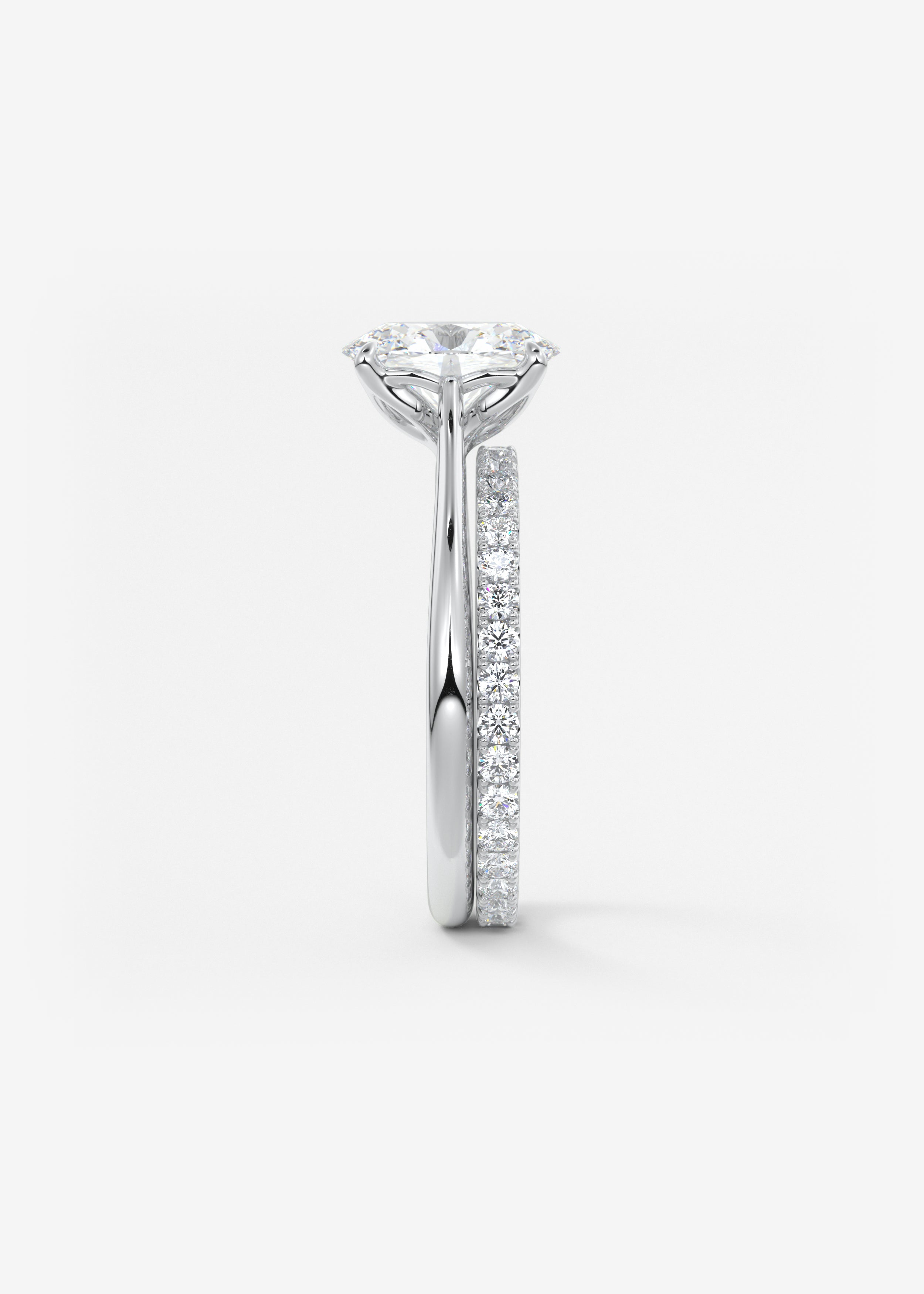 Oval Cathedral Lab Grown Diamond Engagement Ring