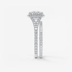 Cushion Halo & Pave , Split Shank Lab Grown Diamond Engagement Ring
