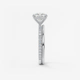 Cushion Pave Lab Grown Diamond Engagement Ring