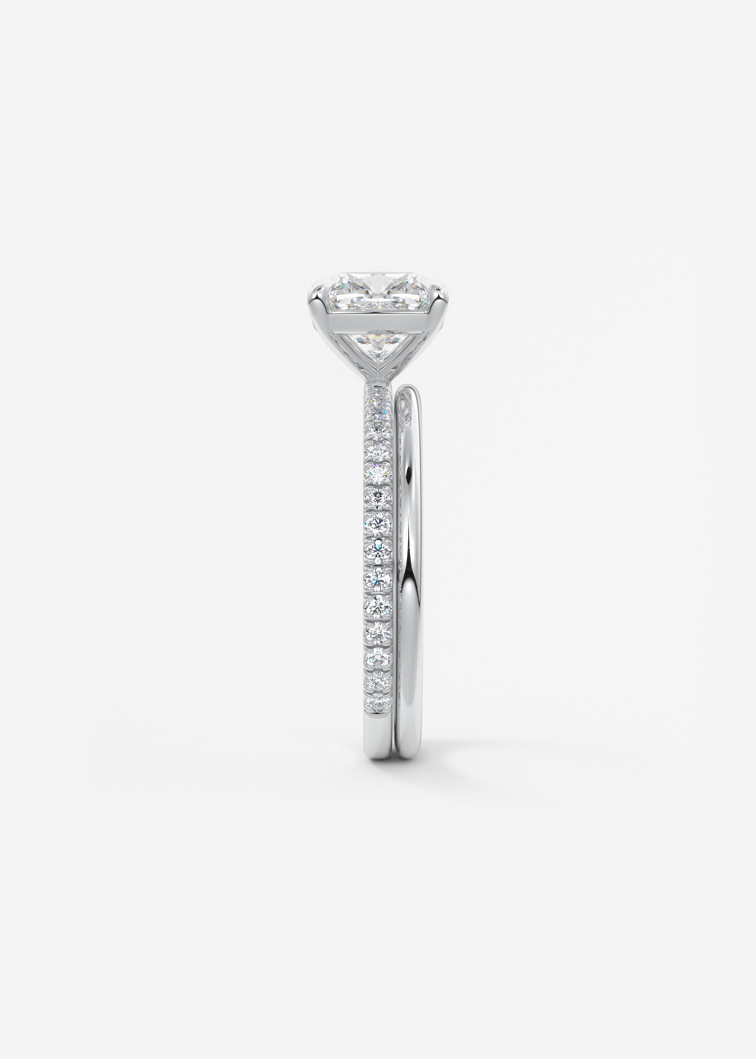 Cushion Pave Lab Grown Diamond Engagement Ring