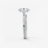 Oval Three Stone Lab Grown Diamond Engagement Ring