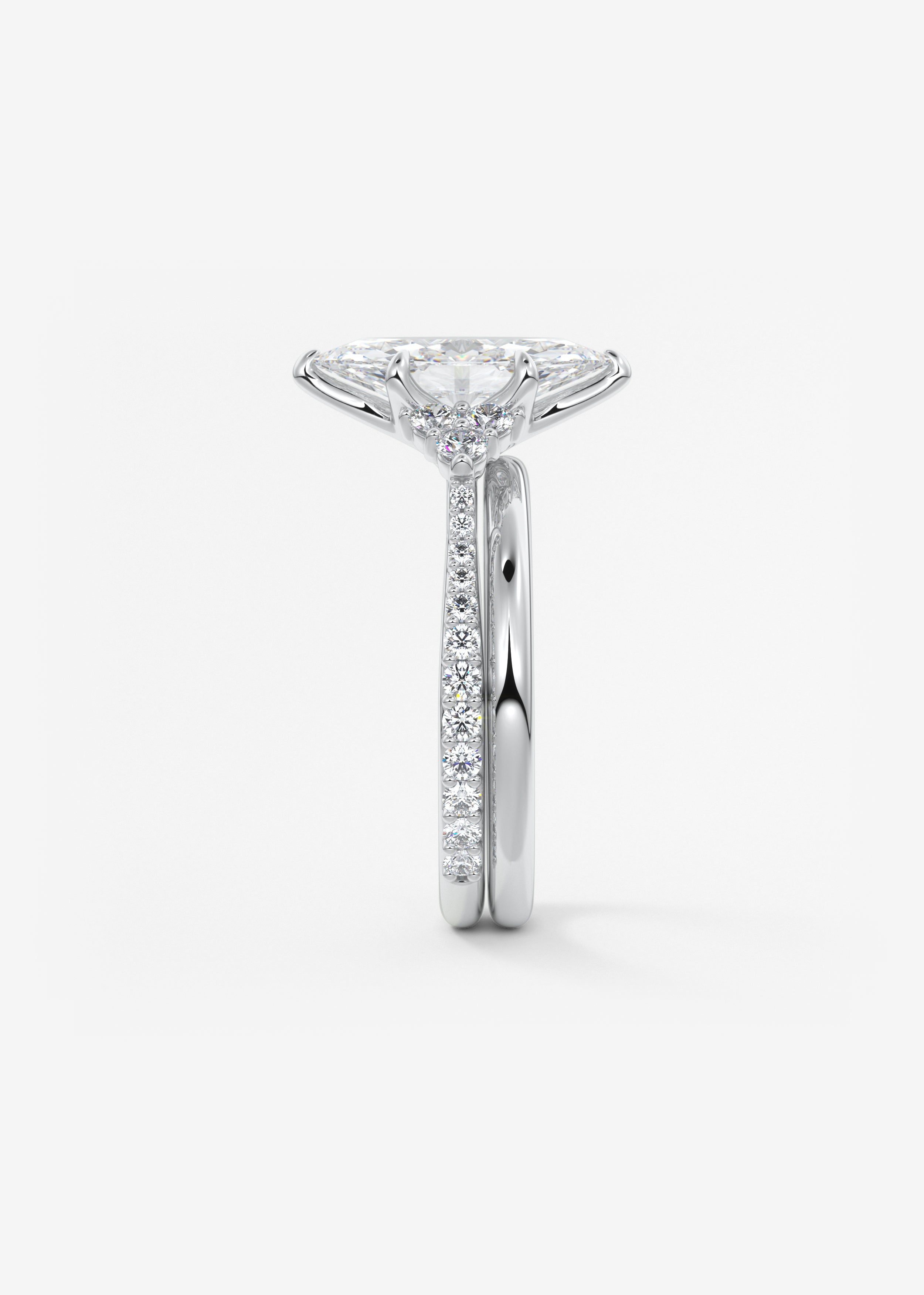 Marquise Cluster Lab Grown Diamond Engagement Ring