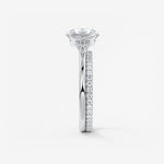 Round Half Bezel Lab Grown Diamond Engagement Ring