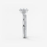 Round Half Bezel Lab Grown Diamond Engagement Ring