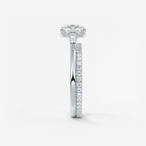 Cushion Three Stone Lab Grown Diamond Engagement Ring