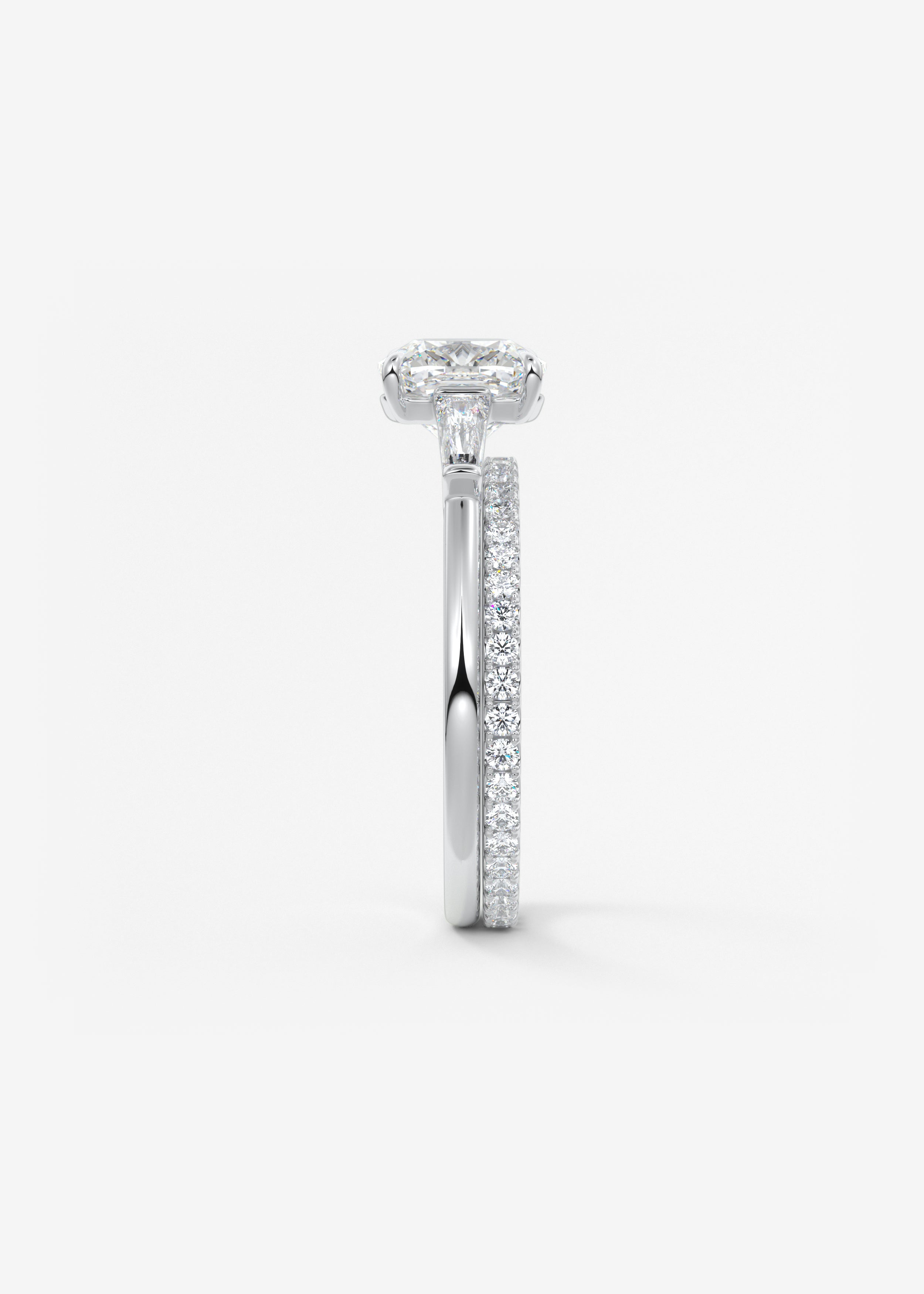 Cushion Three Stone Lab Grown Diamond Engagement Ring