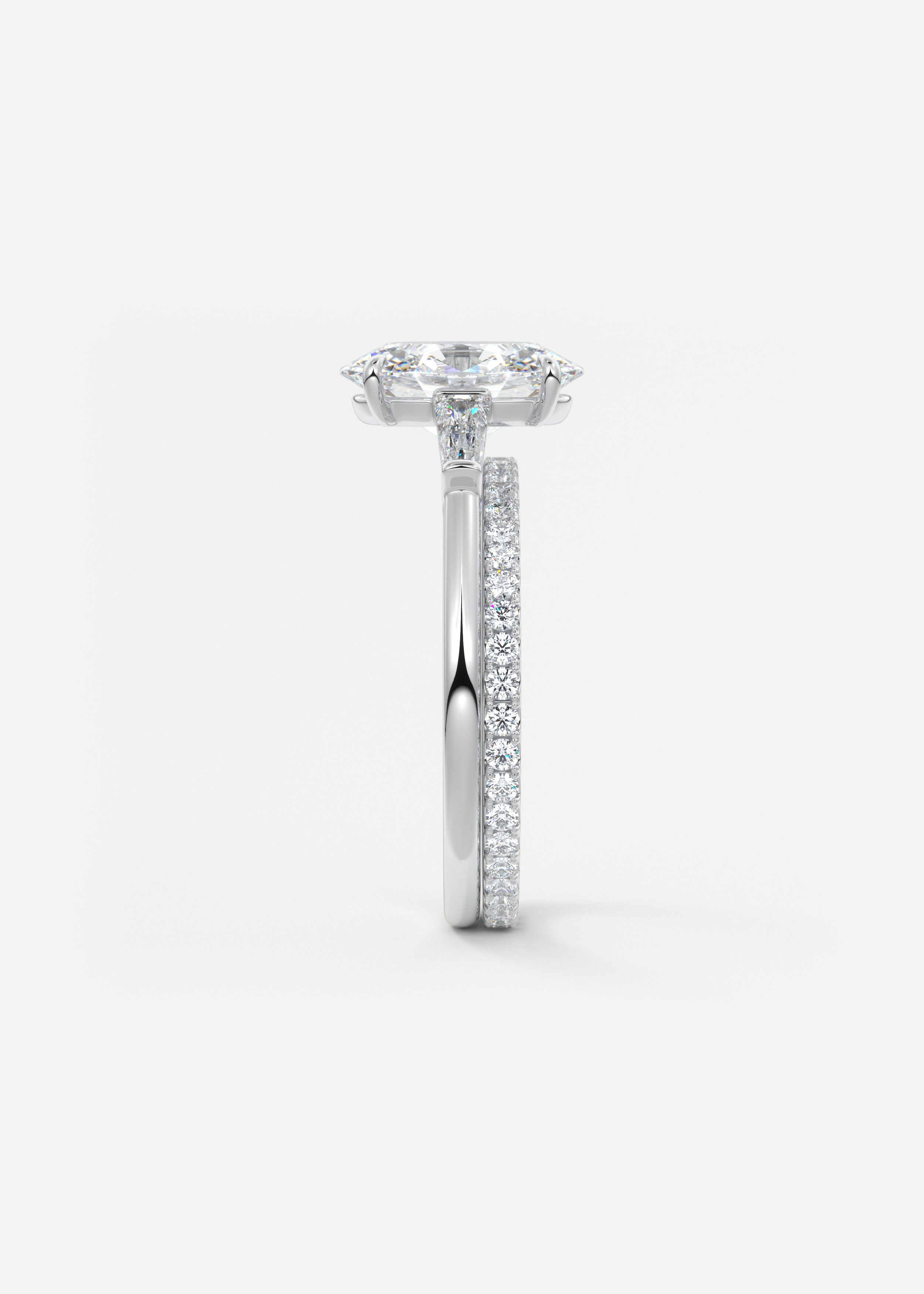 Oval Three Stone Lab Grown Diamond Engagement Ring
