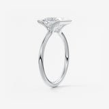 Princess Half Bezel Lab Grown Diamond Engagement Ring