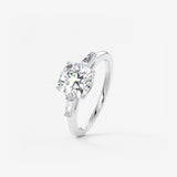Cushion Three Stone Lab Grown Diamond Engagement Ring