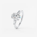 Oval Three Stone Lab Grown Diamond Engagement Ring