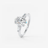 Oval Three Stone Lab Grown Diamond Engagement Ring
