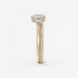 Asscher Hidden Halo Lab Grown Diamond Engagement Ring