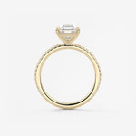 Asscher Pave Lab Grown Diamond Engagement Ring