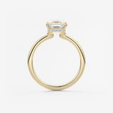 Asscher Hidden Halo Lab Grown Diamond Engagement Ring