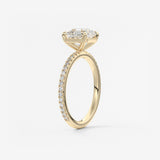Asscher Pave Lab Grown Diamond Engagement Ring