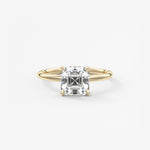 Asscher Hidden Halo Lab Grown Diamond Engagement Ring