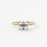 Asscher Hidden Halo Lab Grown Diamond Engagement Ring