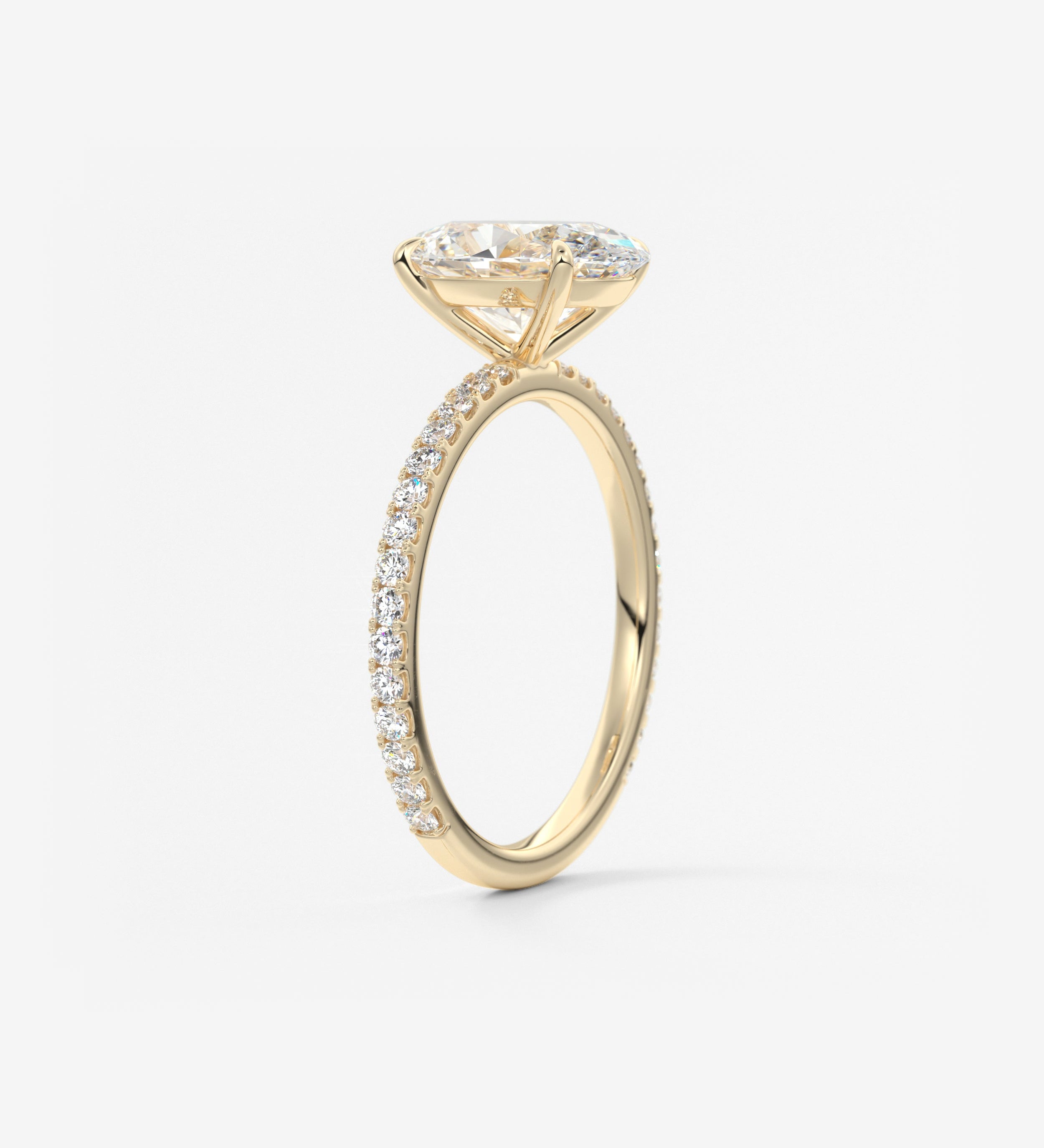 Oval Pave Lab Grown Diamond Engagement Ring