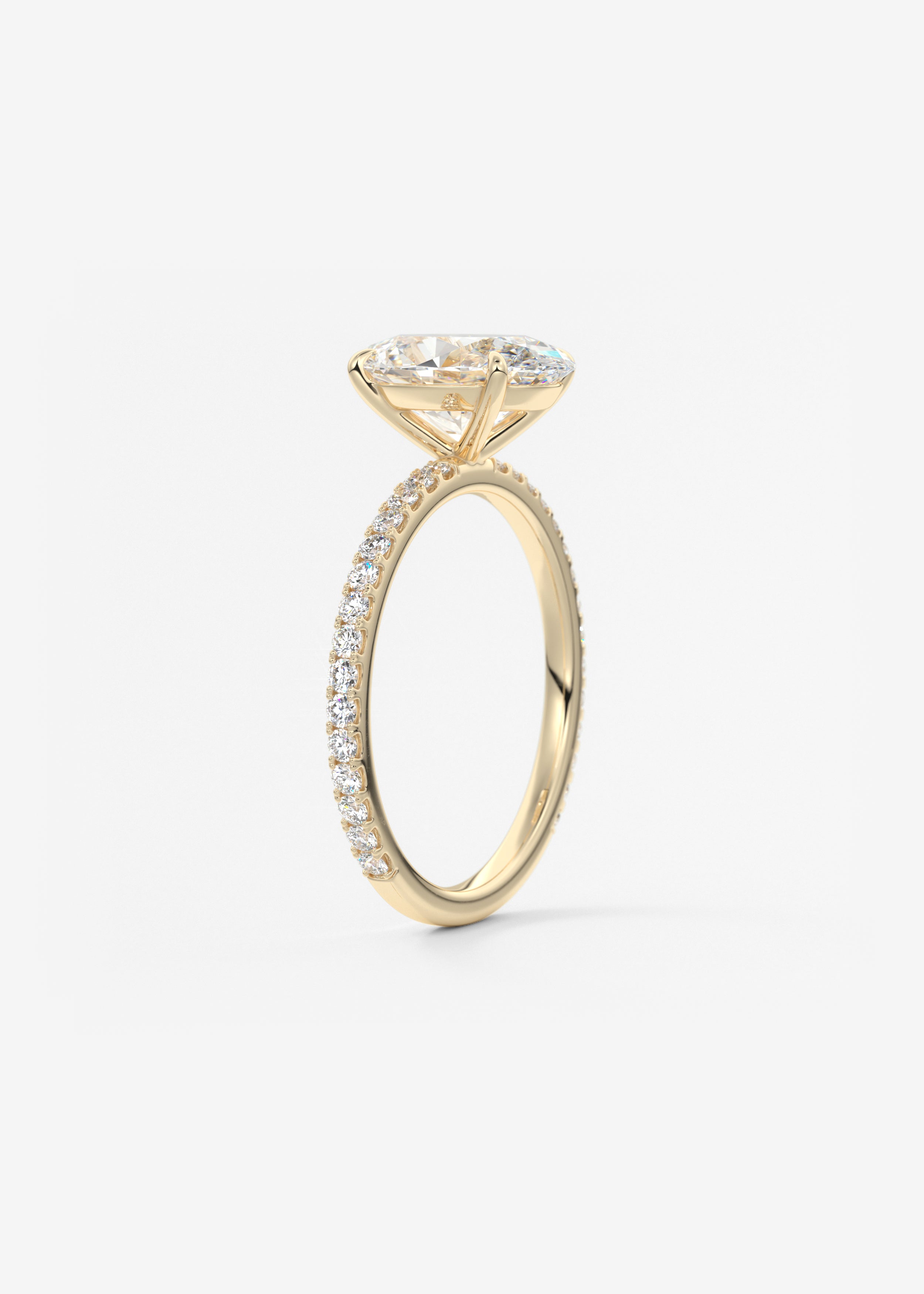 Oval Pave Lab Grown Diamond Engagement Ring