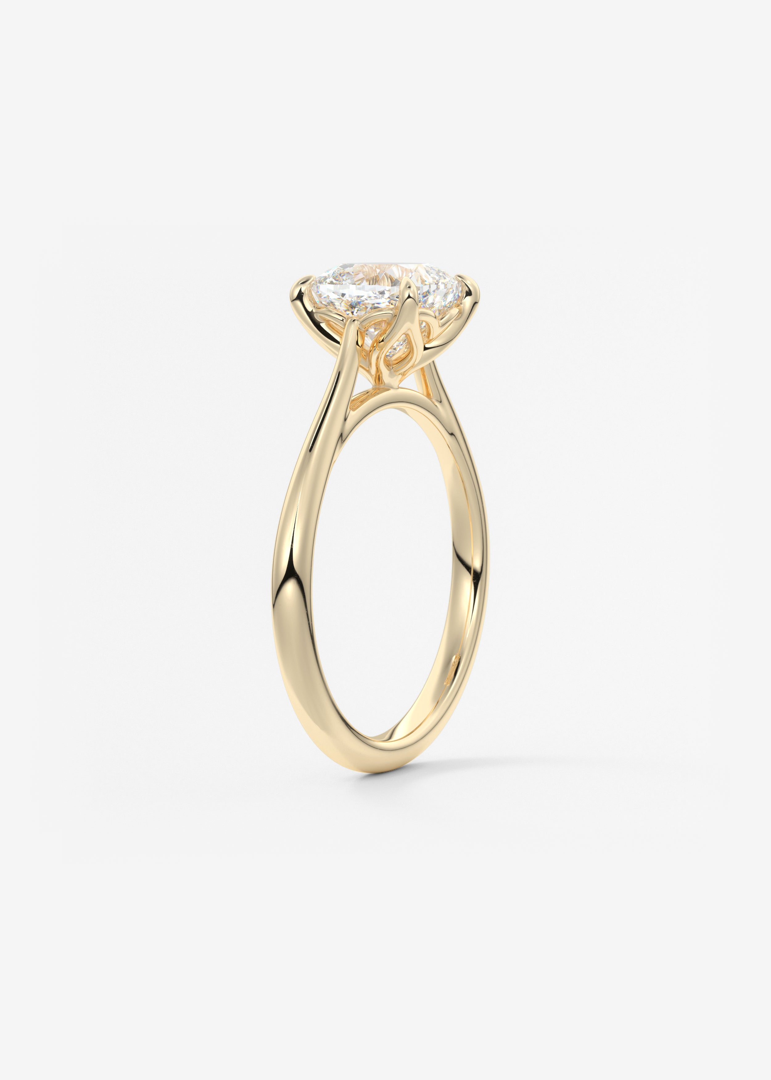 Cushion Cathedral Lab Grown Diamond Engagement Ring